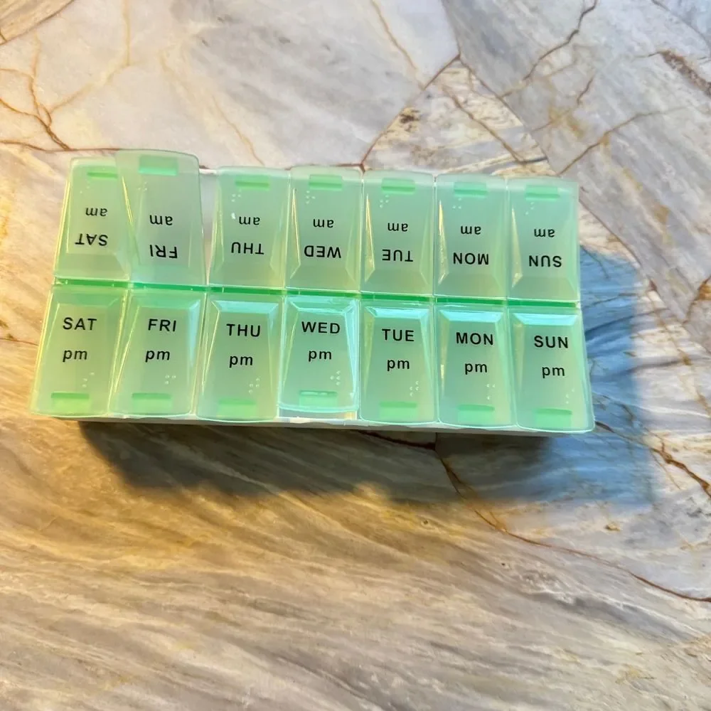 7 Day Pill Organizer Box AM PM Daily Weekly Medication Holder Case